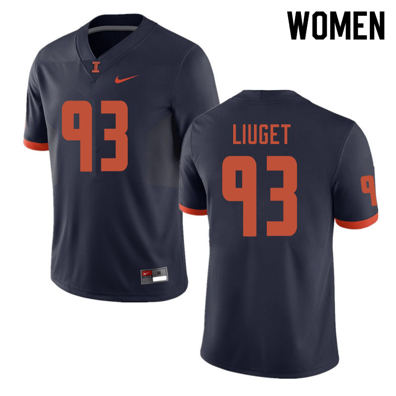 Women #93 Corey Liuget Illinois Fighting Illini College Football Jerseys Sale-Navy